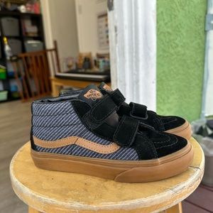 VANS! High top blue suede and brown faux leather kids Vans!